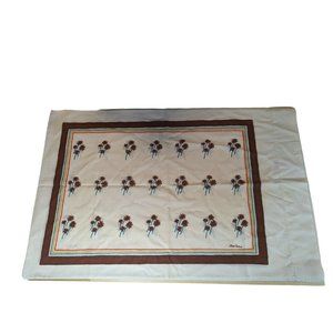 VTG Marlene Designs Pillow Case Floral Brown 1975